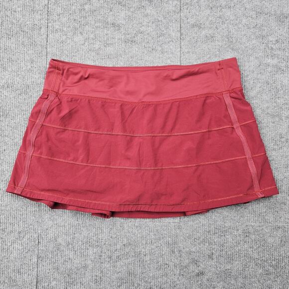 Lululemon Pace Rival Skirt Womens 10 Red Athletic Tennis Preppy Lined Athleisure - Picture 1 of 8